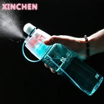 

New 400/600Ml 3 Color Solid Plastic Spray Cool Summer Sport Water Bottle Portable Climbing Outdoor Bike Shaker My Water Bottles