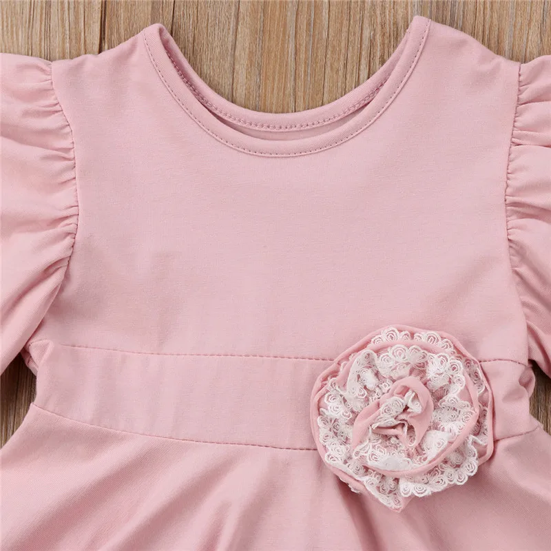 New Fashion Princess Kids Baby Girls Dress Lace Floral Party Dress Easter Casual Dresses