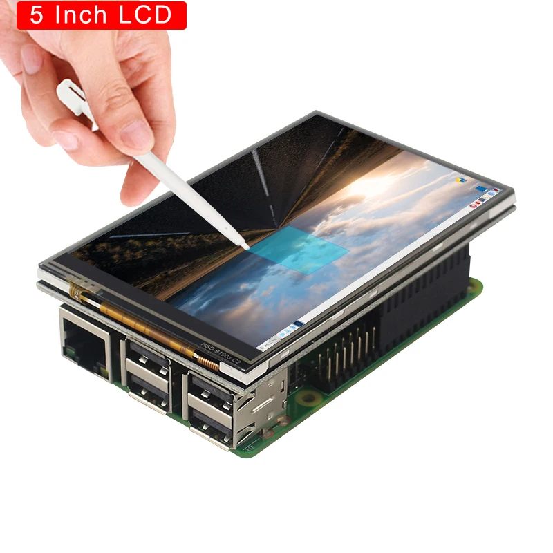 Raspberry Pi 4 дисплей 5 дюймов HDMI-совместимый ЖК-дисплей 800*480 TFT сенсорный экран для