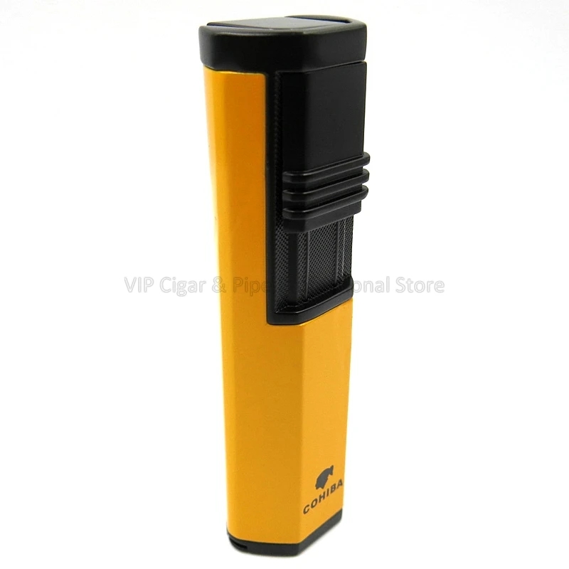 Cohiba Металл 2 фонарь Jet пламя прикуриватель с ударом портативный Ветрозащитный инструмент для курения на открытом воздухе