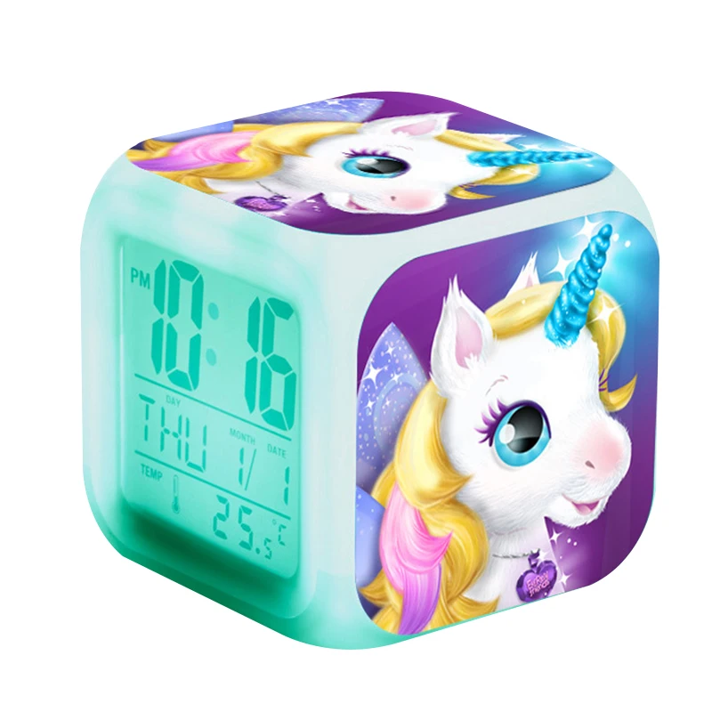 

Digital Clock Alarm Alarm Clock unicorn Pokemon Battery Operated Alarm Clock Cube Led Clocks Color Changing Alarm