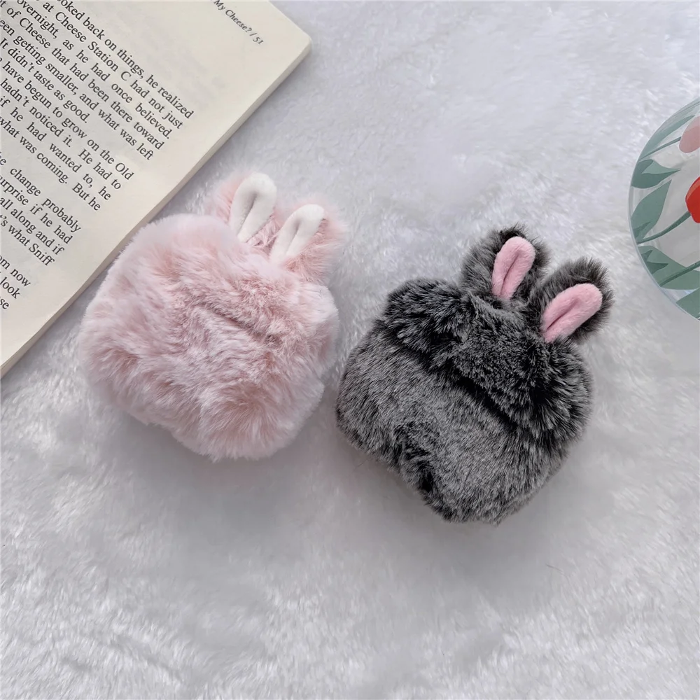 For airpods 3 winter warm Plush fox fur Rabbit ears Headphone Earphone case for Apple air pods 2 pro charging box Headset cover |
