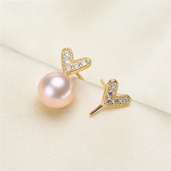 

Plated Silver Earrings Mountings Pearl Ear Wires Earrings Hook Findings Settings for DIY Stud Earrings Jewelry Making Findings