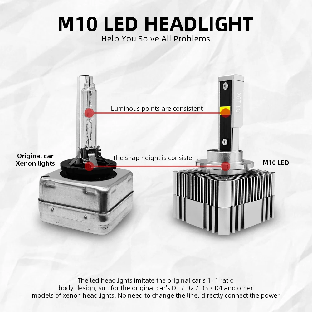  CROSSFOX Auto Lamp LED D1S D4S D3S D2S LED D2R Car Styling Headlight Fog Lights Bulbs 35W 6000K Bal - 4000480153255