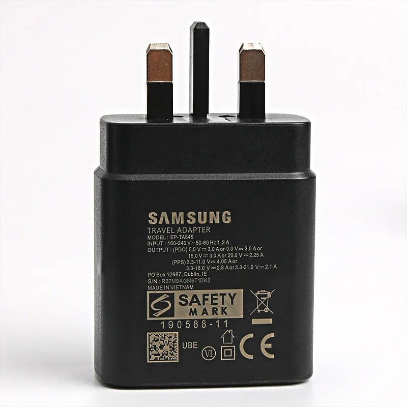 45W UK Plug Original Samsung Super Fast Charger Adaptive With PD type C To type C Cable For Galaxy S21 S20 A72 A71 A91 Note10 12 v usb Chargers