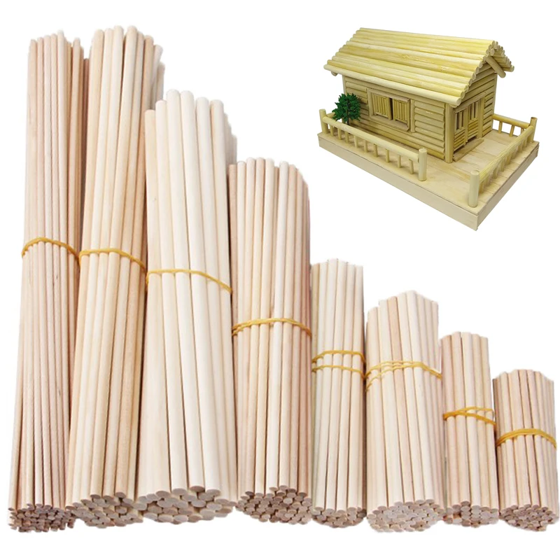 Ashata 100pcs 80mm Round Wooden Sticks For DIY Wood Crafts Home Garden  Decoration, Craft Sticks, Wood Dowels