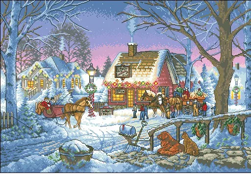 cs-1895 Cross Stitch Kit Sweet Memories Memory Christmas Winter Snow dim 8816