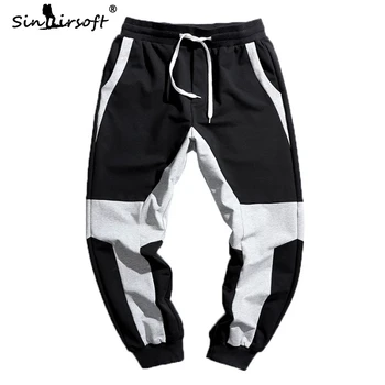 

2019 Sport Pants Men's Stretch Casual Pants Male Loose Ankle-Length Pencil Pants Breathable Spliced Running Wear Trousers New