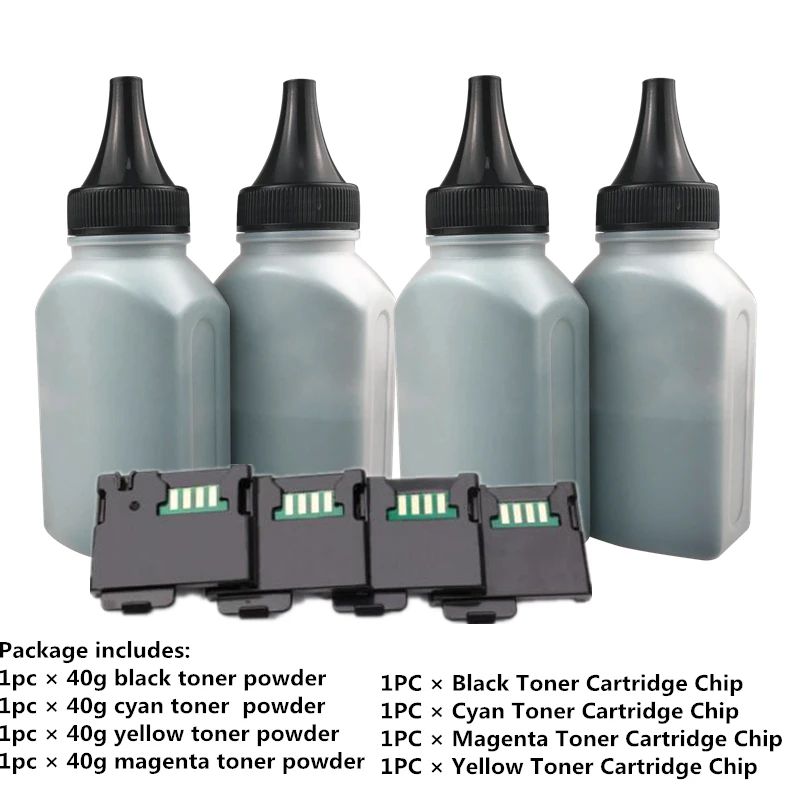 4Toner and 4chip 4 черный тонер с 4 черным чипом совместимый тонер порошок для Xerox Phaser 6020 6022 рабочий центр 6025 6027 лазерный принтер RU евро - Цвет: 4Toner and 4chip