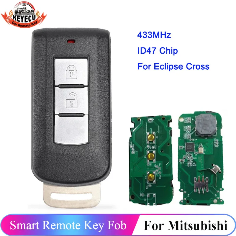 

KEYECU Keyless Entry Remote GHR-M014 433MHz ID47 Chip For Mitsubishi Eclipse Cross 2017 2018 2019 2020 Smart Key Fob
