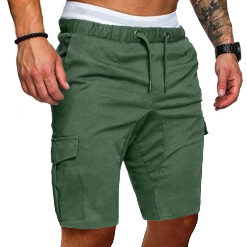 Men Elastic Drawstring Fitness Shorts Gym Training Running jogging Shorts Sport  Workout Clothing Beach Shorts Trunks Beachwear 2