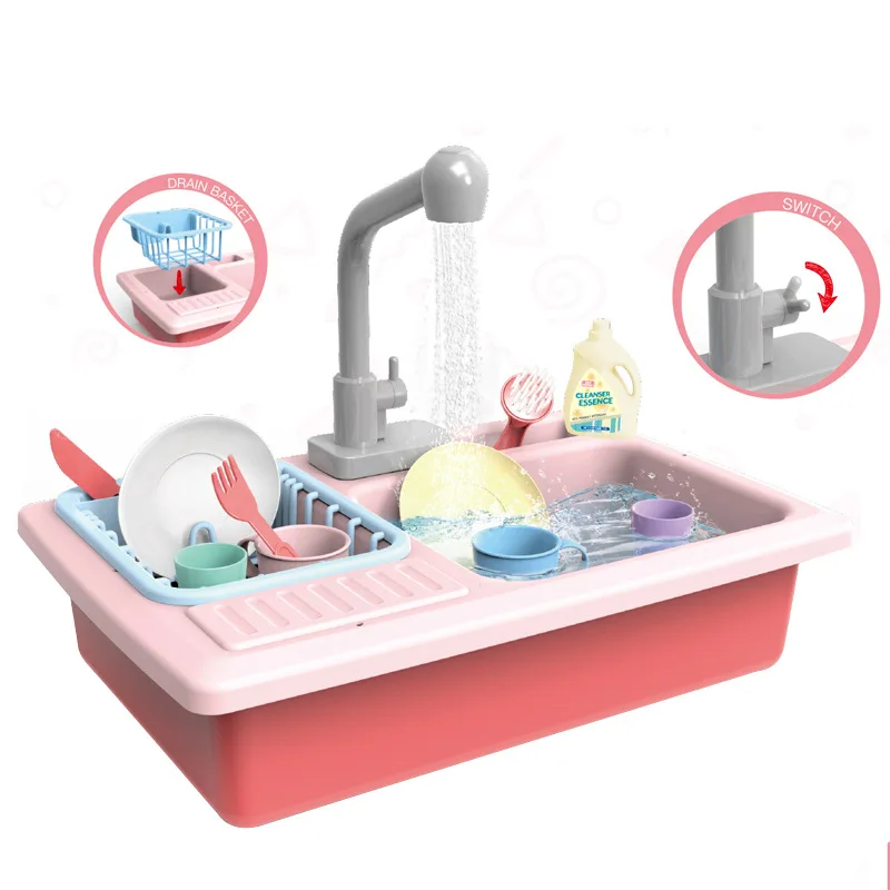 

Douyin Dishwasher Toy Electric Children Kitchen Toy Play House Model Water Extractor Electric Wash Dishes