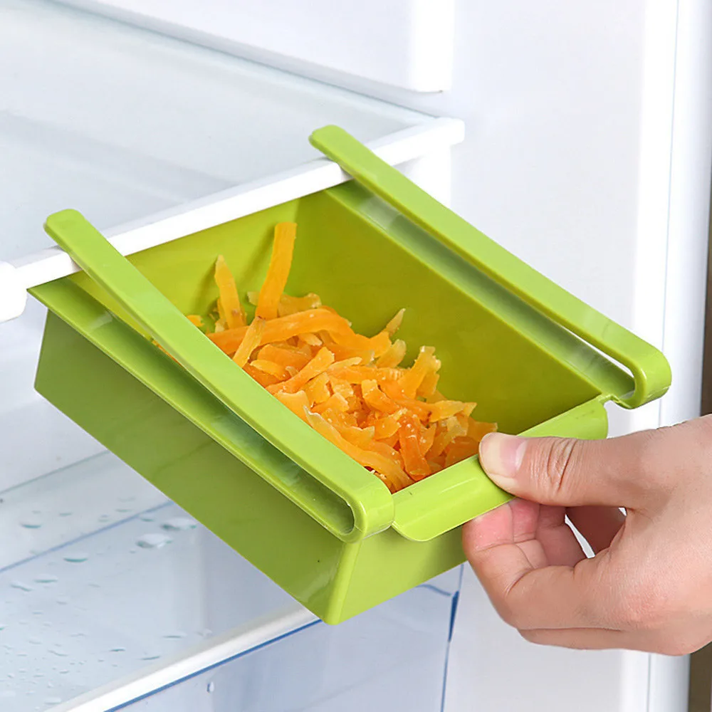 Кухонный Органайзер регулируемая стойка для хранения овощей полка холодильника с морозильной камерой держатель выдвижной ящик экономии пространства