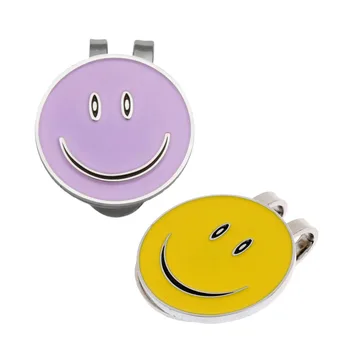 

2 Sets of Golf Ball Markers with Magnetic Golf Hat Clip - Cute Smile Face Pattern