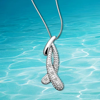 

Fashionable ladies new style 925 pure silver necklaces, intersect love pendants, exquisite woman necklace jewelry.