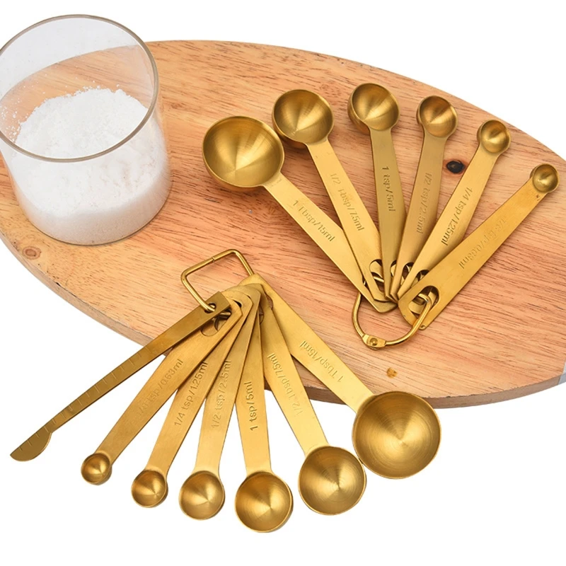 6/7pcs Measuring Spoons Stainless Steel Seasoning Coffee Tea Measure Scoop with Scale Bakery Tool