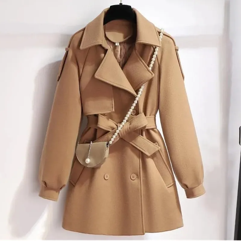 Femme Wool Jacket Women 2023 New Autumn Winter Coat Female Outerwear Short Windbreaker Long Sleeve Tops Black Overcoats