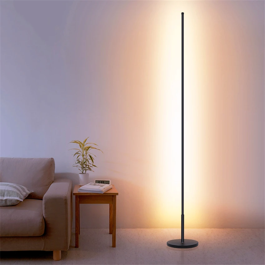 Скандинавский минималистичный светодиодный напольный светильник, стоячие лампы, светодиодный светильник для гостиной, черный/белый алюминиевый светильник, стоячие лампы, декоративные лампы