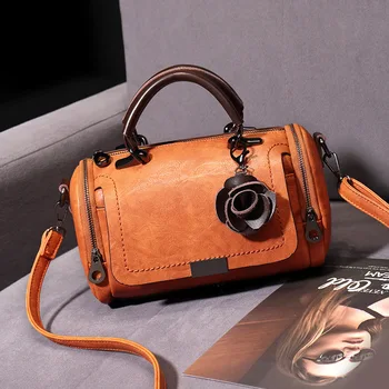 

New Style WOMEN'S Bag Boston Shoulder Soft Leather Hand Bag Pillow Bag Shoulder Bag