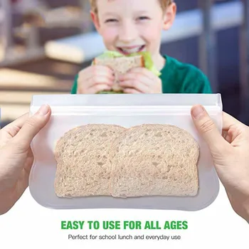 

Food Storage Bag Reusable Freezer Bag PEVA Ziplock Silicone Bag Leakproof Top Kitchen Organizer FDA BPA Free