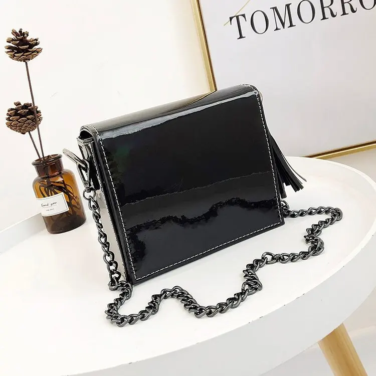 

CHIC Bag Women's 2019 New Style Korean-style Versatile Chain Shoulder Bag INS Laser Square Sling Bag Shoulder Bag Fashion