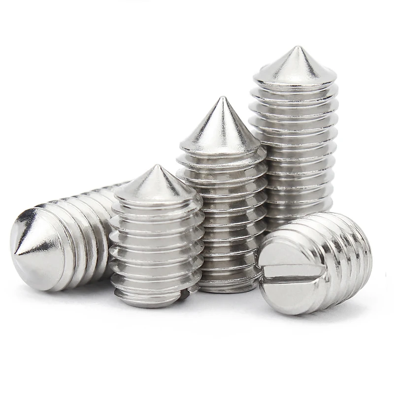 M3 M4 M5 M6 Brass Tip Head Cone Point Grub Set Screws Bolts Hex Hexagon Socket Allen Head Tapered End Bolt Headless Screw Bolt(M4x4mm 20pcs