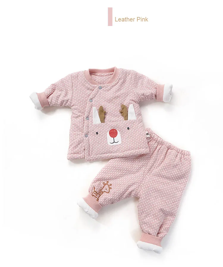New Casual Boneless Thick Quilted Antlers Decoration 0-1 Year Old European And American Baby Cute Suit