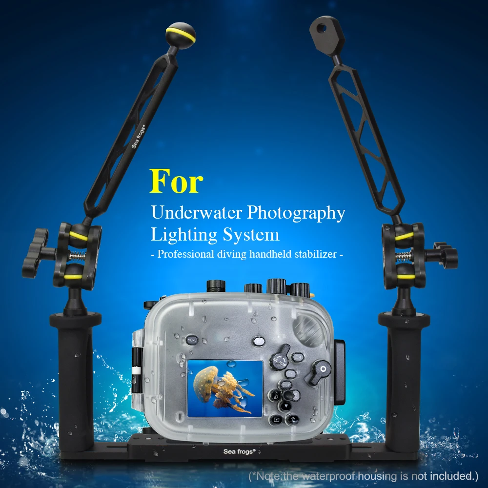 Universal Underwater Tray Housings Arm for any housing with ¼”-20 threaded holes Double Grip Diving Video Dive Torch Flashlight
