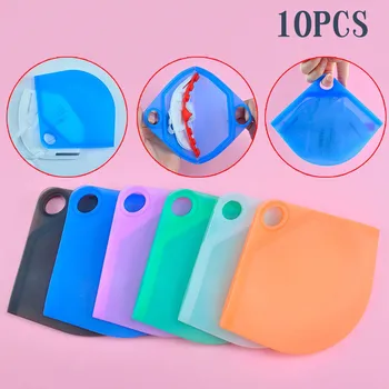 

10PCs Silica Portable Mask Storage Box Face Mask Gel Organizer Moisture-Proof Cleaning Storage Box Dustproof Waterproof Cleaning