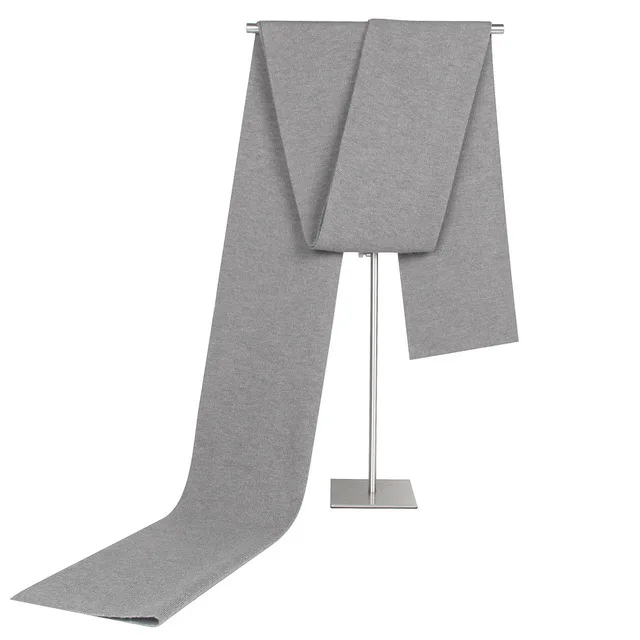 light grey Брендовый зимний шарф мужской деловой Повседневный шерстяной шарф однотонный высококачественный шарф 180 см длина теплый шарф подходит для подарков унисекс - Цвет: light grey