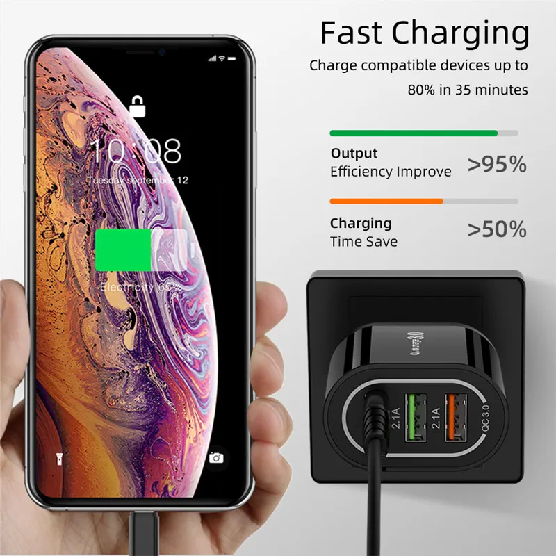 Quick Charge 3 0 USB Charger 18W QC3 0 4 0 Fast charger Portable Mobile Phone 2