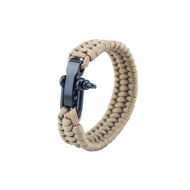 Открытый Кемпинг Пешие прогулки аварийного выживания плетеный Pulseras спасательный Зонт веревка плетеные браслеты шнур Paracord