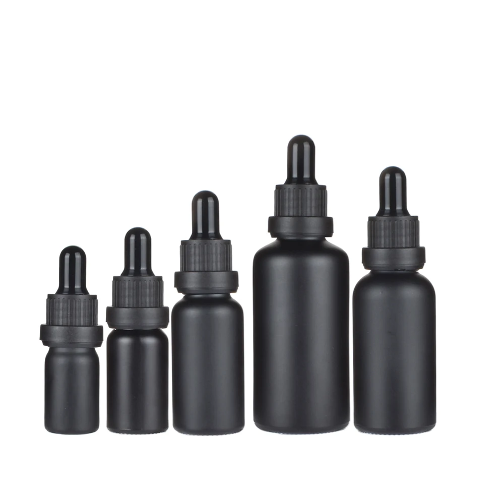 ガラスピペット付き化粧品ボトル マットブラック 5ml 10ml 15ml ml 30ml 50ml 100ml 詰め替えボトル Aliexpress
