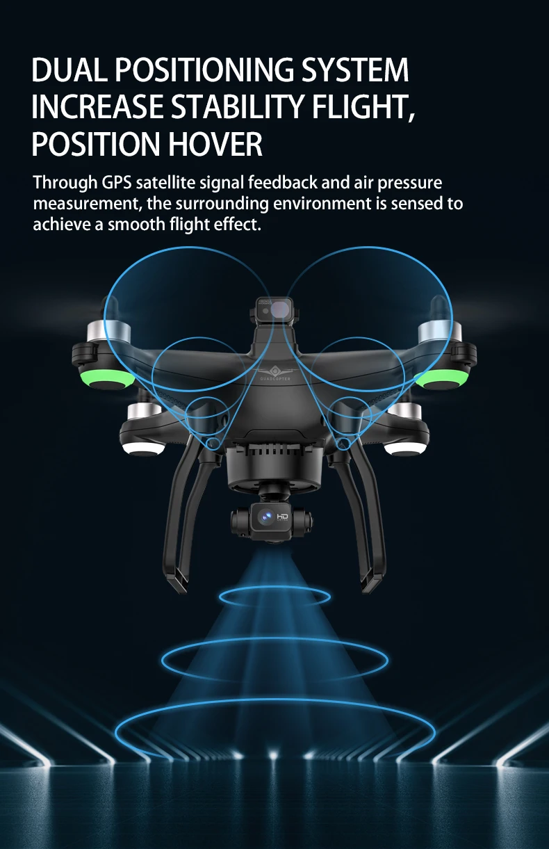 KF103 Drone, DUAL POSITIONING SYSTEM INCREASE STABILITY FLIGHT, 