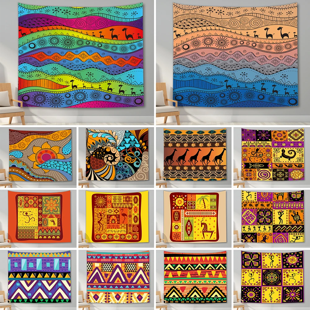 

Ethnic Tapestry Polyester Bohemian Wall Hanging Decor Blanket African Style Yoga Sleeping Tapestry Mandala Wall Fabric