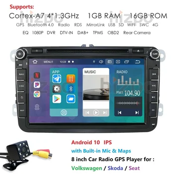 

8"Android 10 4G 64G IPS Car DVD Radio Stereo GPS Multimedia for Volkswagen VW Passat B6 Golf Tiguan Car Navigation USB Bluetooth