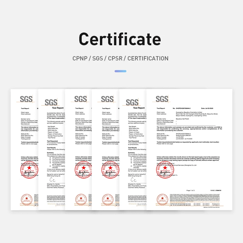 Beautilux Gel Nail Polish Lot Soak Off UV LED Semi Permanent Nails Gels Kit Lacquer Nail Art Design Varnish Wholesale Set of 6