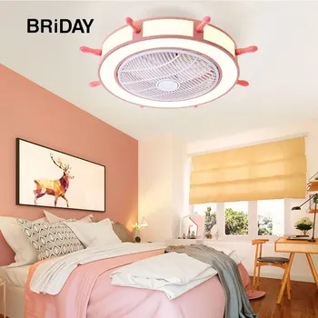 

Children's room led ceiling fan lamps with lights remote control ventilator lamp Silent Motor bedroom decor modern Pirate Ship