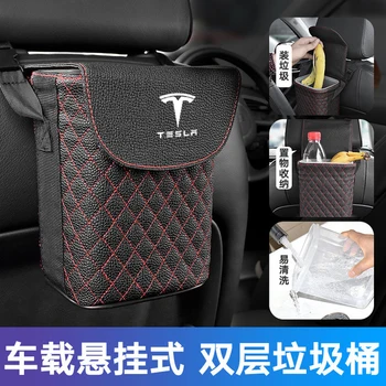 

Car Trash Can Hanging Car Storage Box Storage Box Multi-Function Car Garbage Bag Car Interior Supplies for tesla 3 s x
