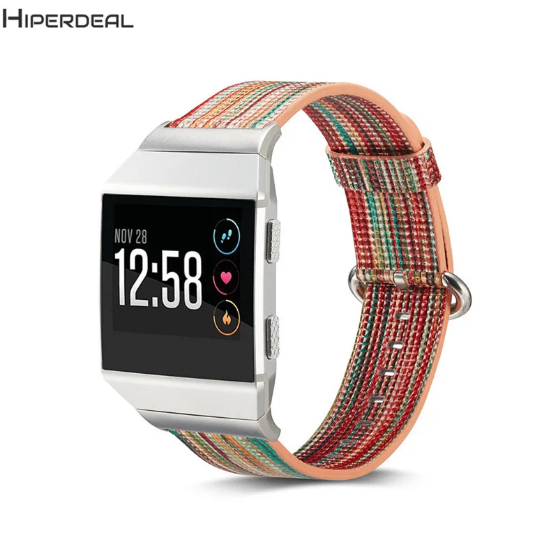 Кожаный ремешок для Fitbit ионический ремешок Радужный ремешок замена Смарт аксессуары с застежкой из нержавеющей стали 8,15