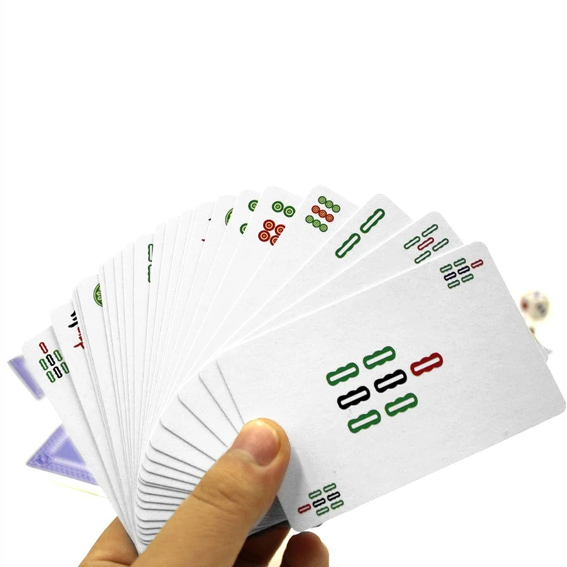 144 шт./компл. ма-джонг бумага маджонг Китайские игральные карты с 2 шт. кубики портативный путешествия развлечения игральные карты комплект