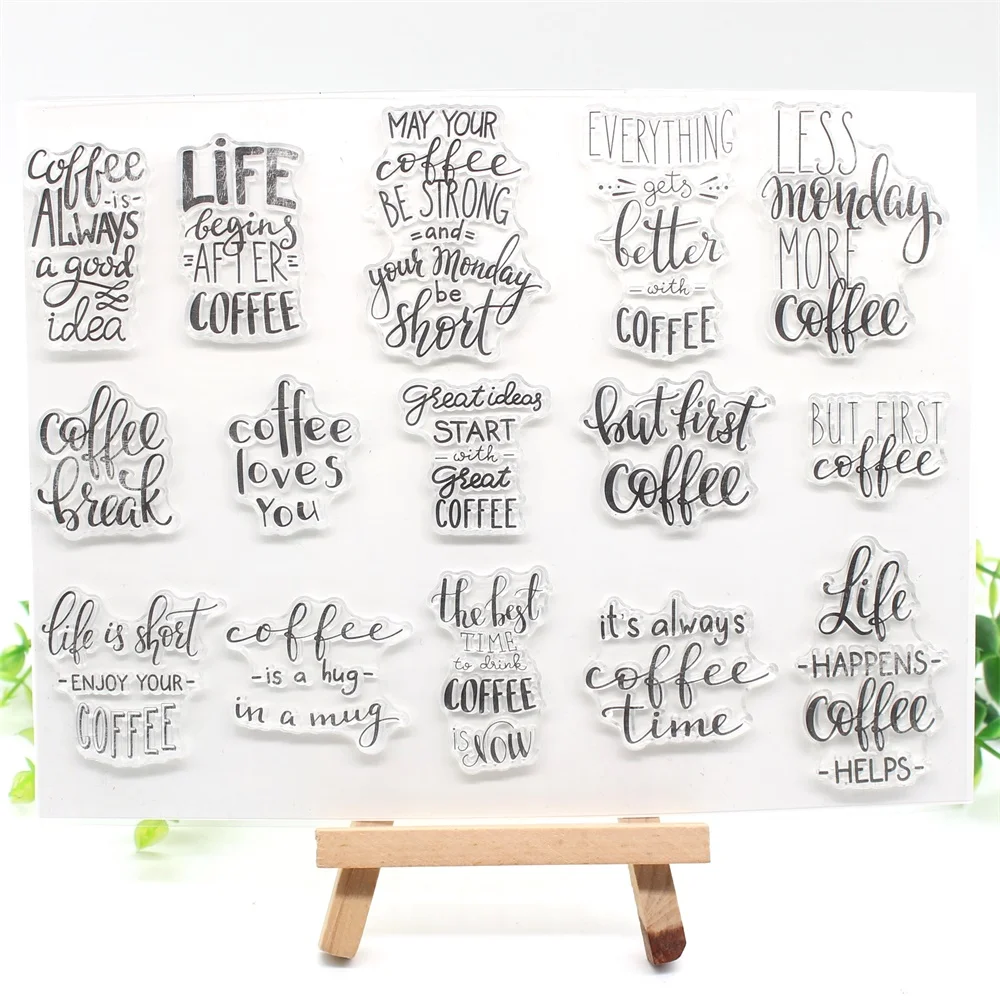 Coffee Transparent Clear Silicone Stamp For Scrapbooking/Card Making/Kids Craft Fun Decoration KSCRAFT clear stamps clear rubber stamps