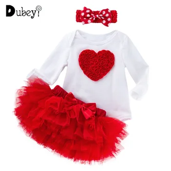 

Baby Girl Valentine's Day Princess Romper Newborn Rompers Infant Toddler Girl Clothes Baby Long Sleeveless Jumpsuit Outfit