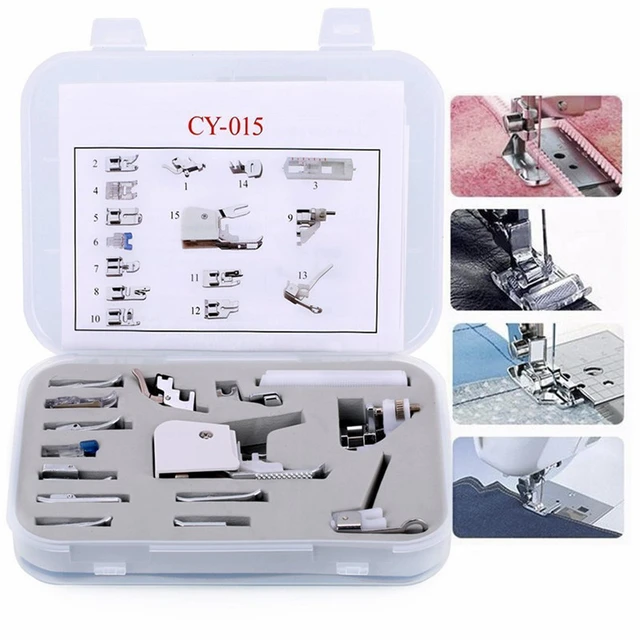 15Pcs/set Sewing Machine Presser foot sewing machines domestic for Janome Brother  sewing machine accessories CY-015 AA7049 - AliExpress