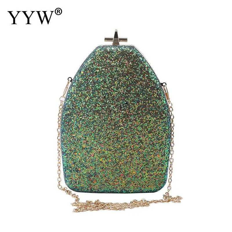 

YYW Green Sparkling Clutch Purse Elegant Glitter Evening Bags Bling Designer Evening Handbag For Dance Wedding Party Prom Bride