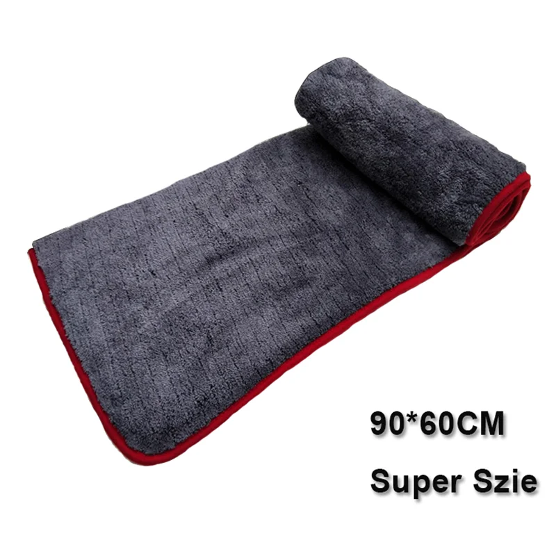 1/2 pcs 60*90cm Car Wash Microfiber Towel Car Cleaning Drying Cloth 900GSM Care Cloth Detailing WashTowel