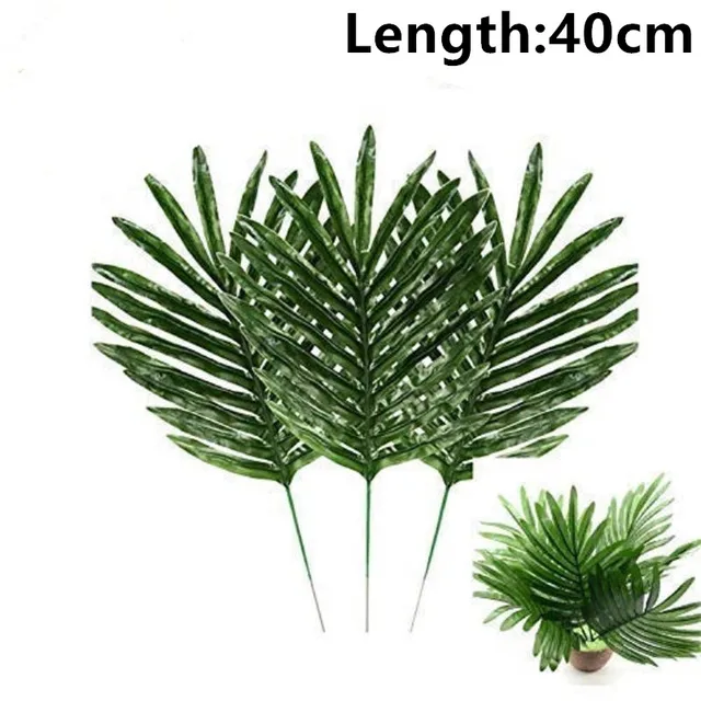 12pcs Artificial Tropical Palm Leaves Hawaiian Party Fake Silk Leaf Luau Party Summer Theme Party Decorations Home Table Decor 12pcs Palm leaf