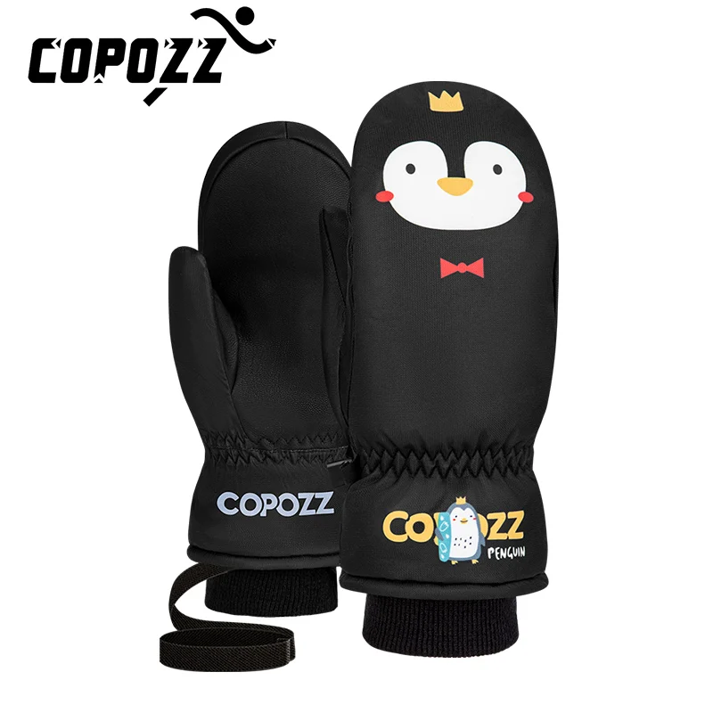 COPOZZ Children's Ski Gloves 3M Thinsulate Winter Keep Warm Finger Gloves Cute Cartoon waterproof Ultralight Snowboard Gloves