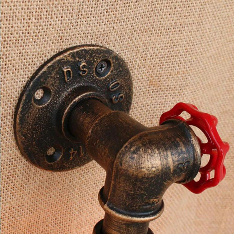 LED Лофт Промышленные Настенные светильники железная ржавчина водопровод Ретро