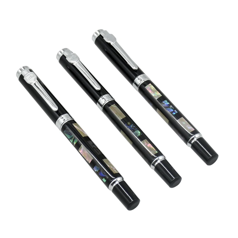 Jinhao 8802 심해 밝은 진주 쉘 만년필, 0.5mm 펜촉 금속 잉크 펜, 선물 사무용품, 학용품